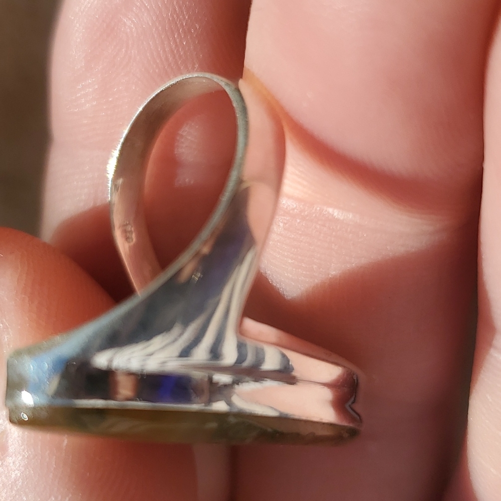 New Men's Bloodstone 925 Silver Ring. - Picture 7 of 12